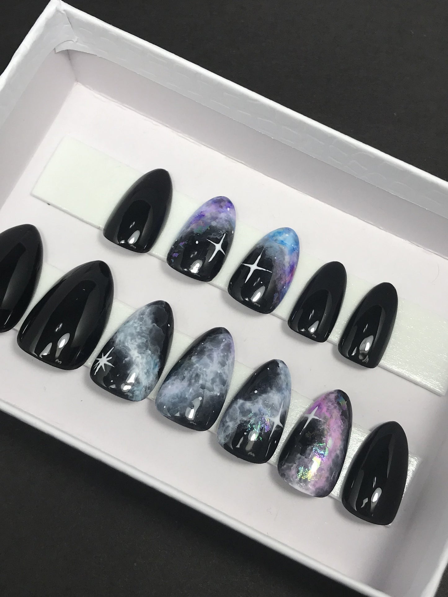 Black Galaxy Nails (RTS)