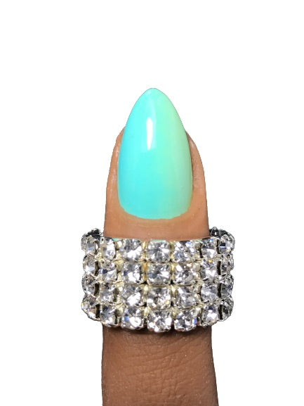 Neon Blue to Green Ombre Summer 2022 Nails (RTS)