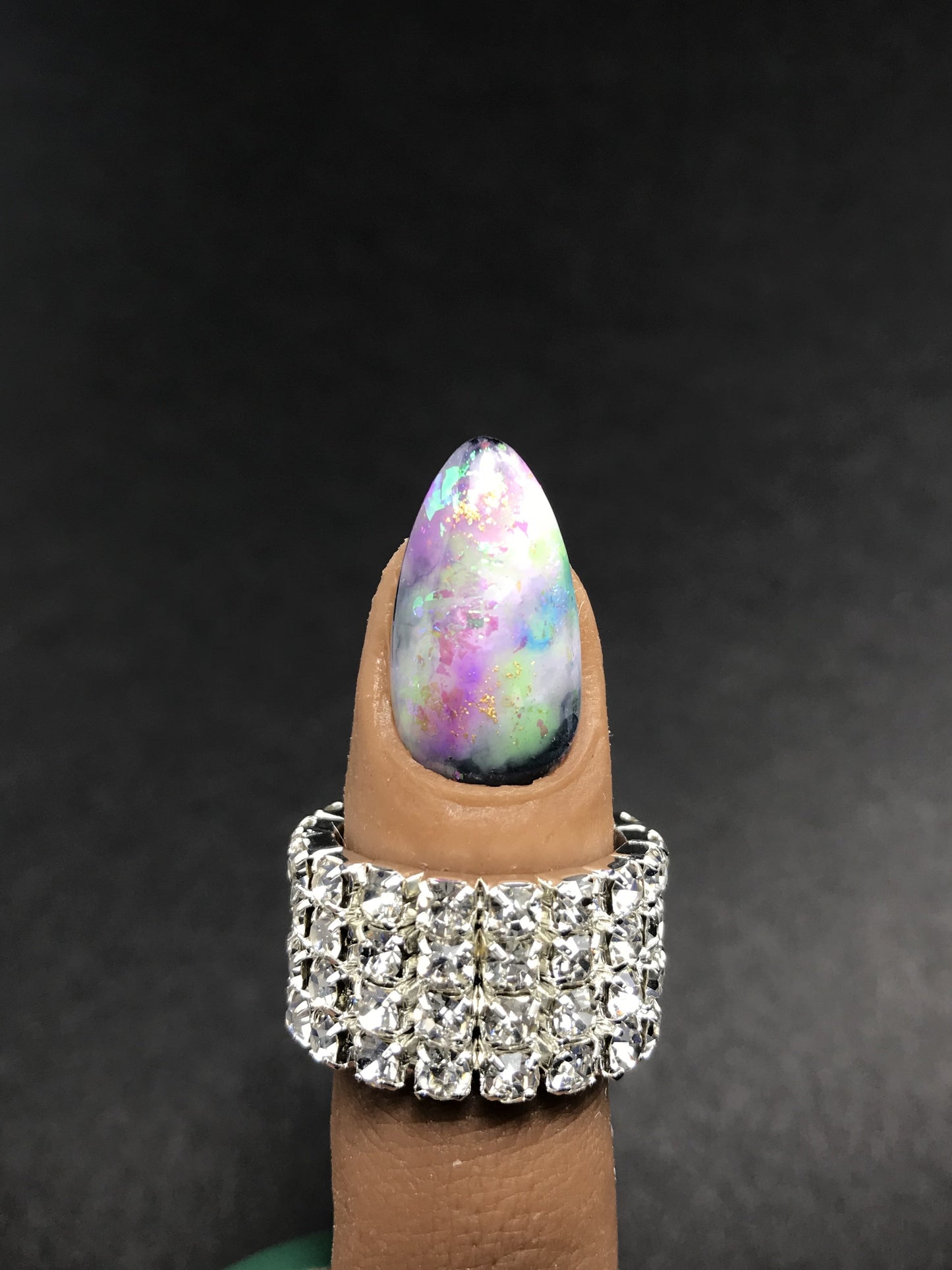 Boulder Opal Marble Nails (RTS)