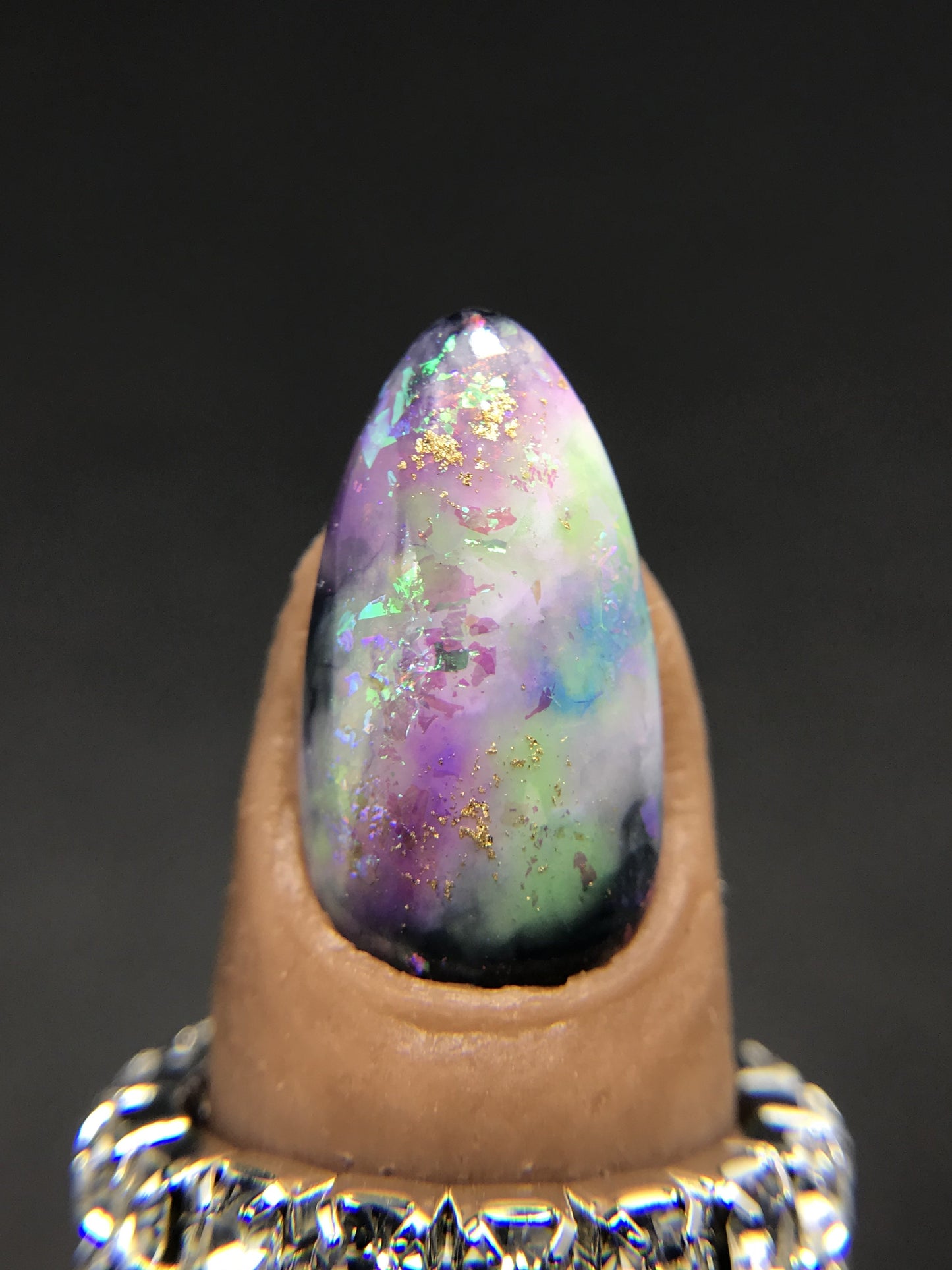 Boulder Opal Marble Nails (RTS)