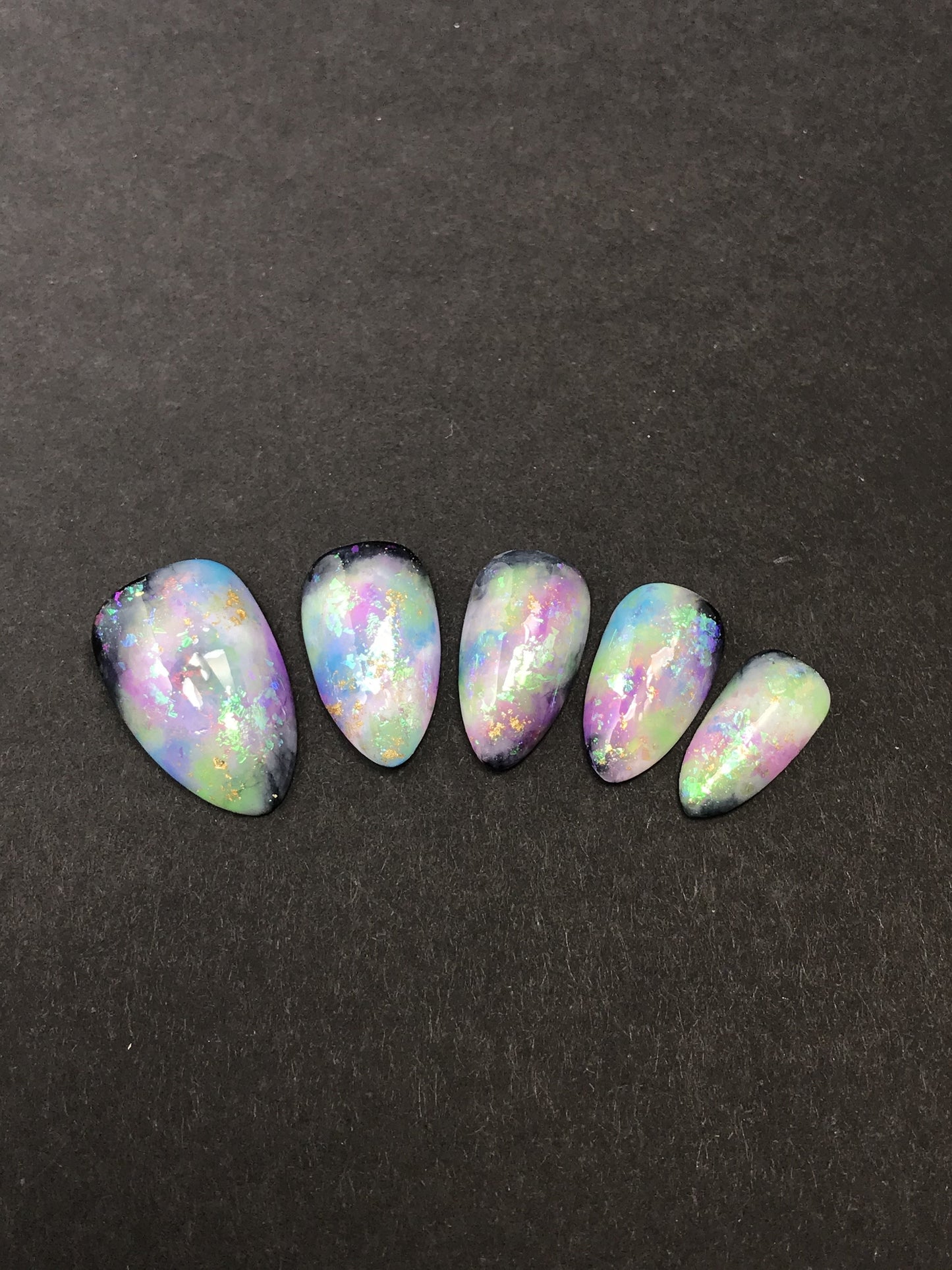 Boulder Opal Marble Nails (RTS)