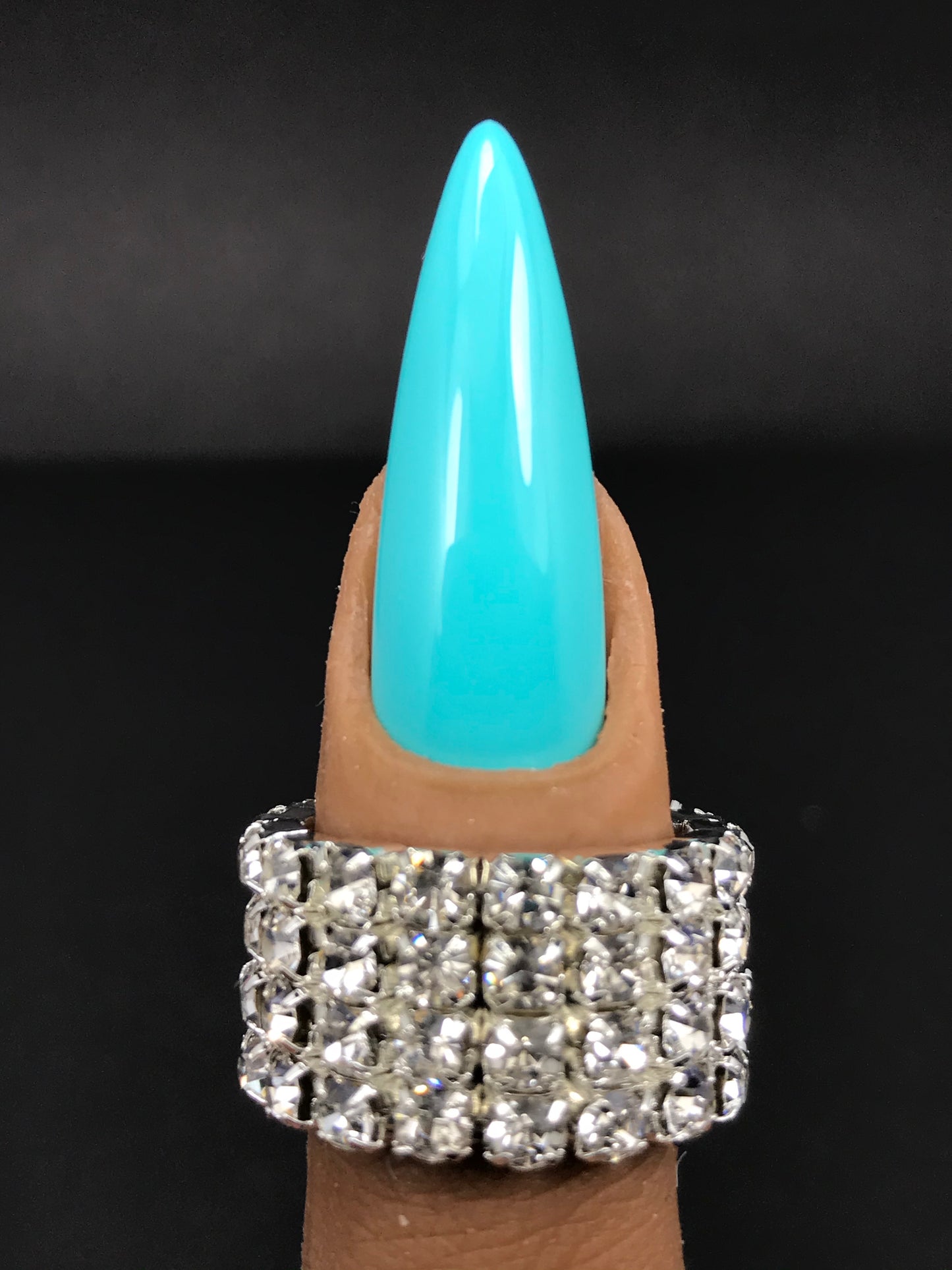 Turquoise Marble Stone Accent Nails