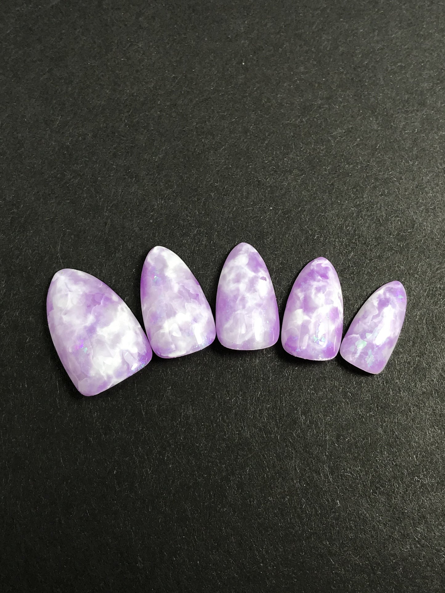 Violet quartz marble nails (RTS)