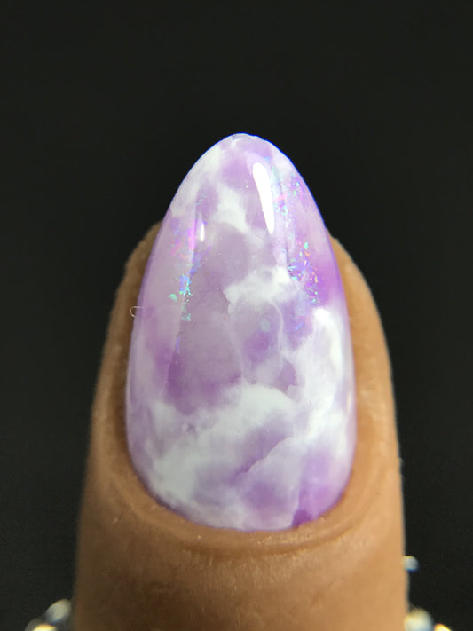 violet quartz marble press on nails