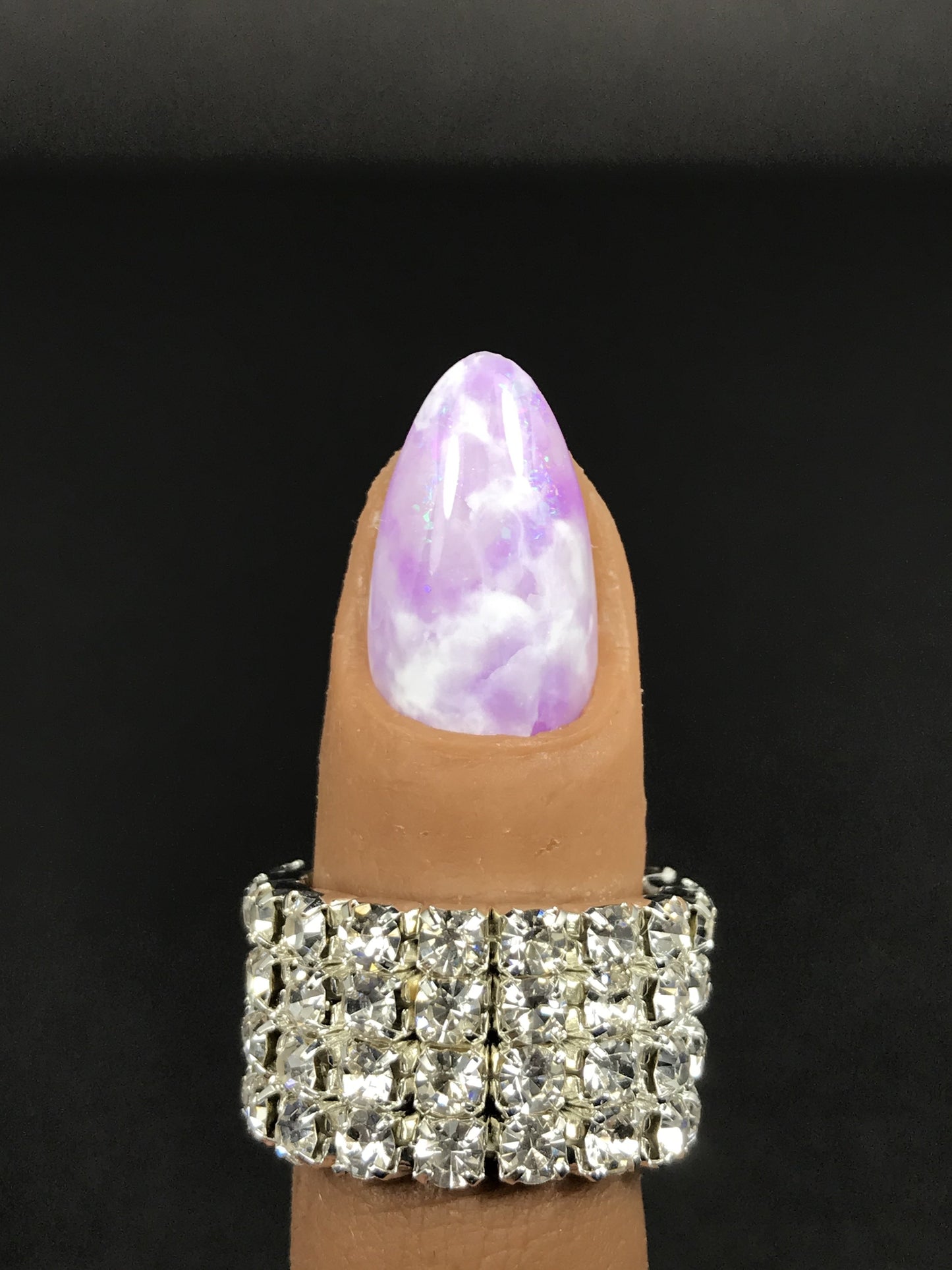 Violet quartz marble nails (RTS)