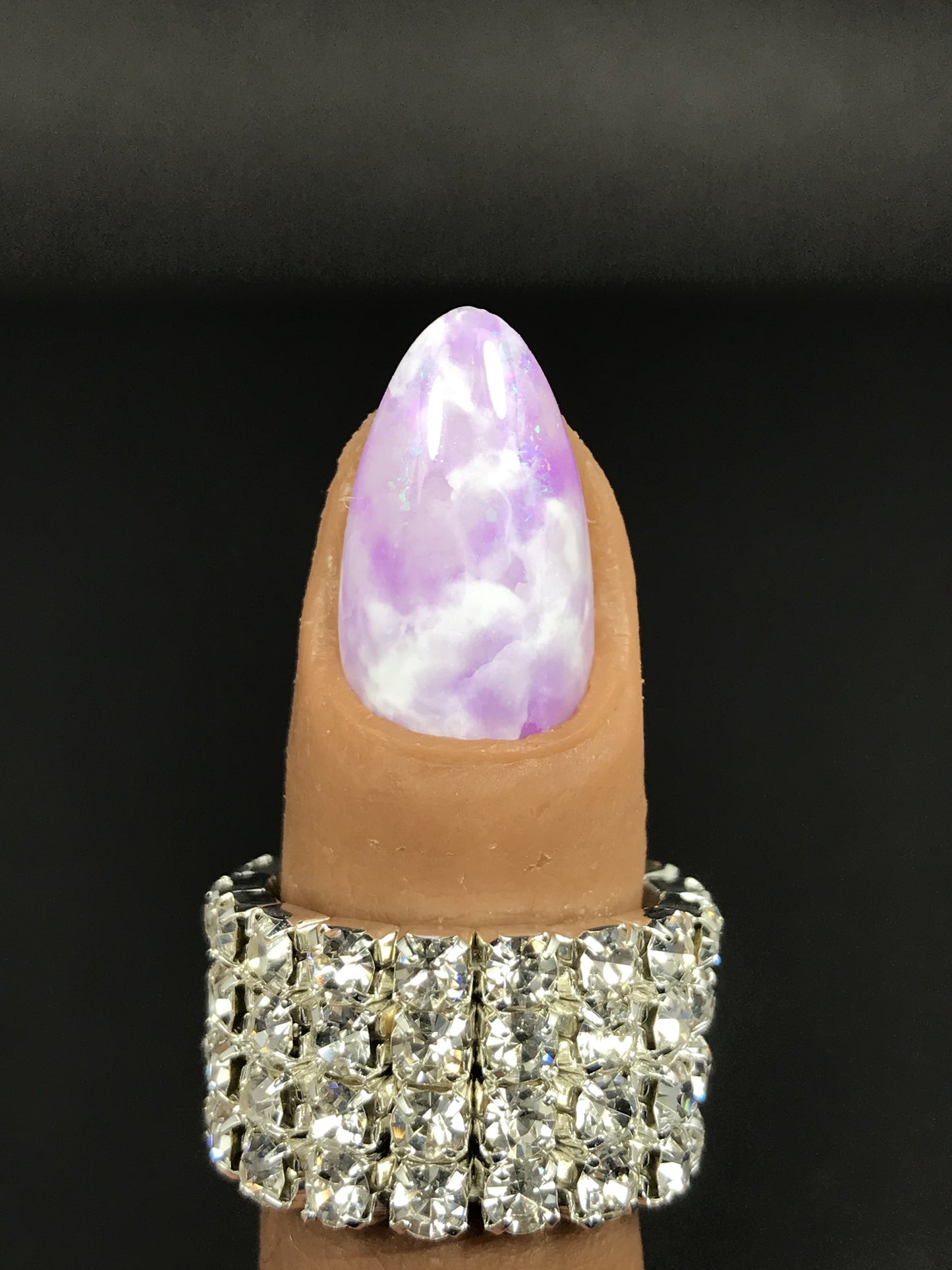 Violet quartz marble nails (RTS)