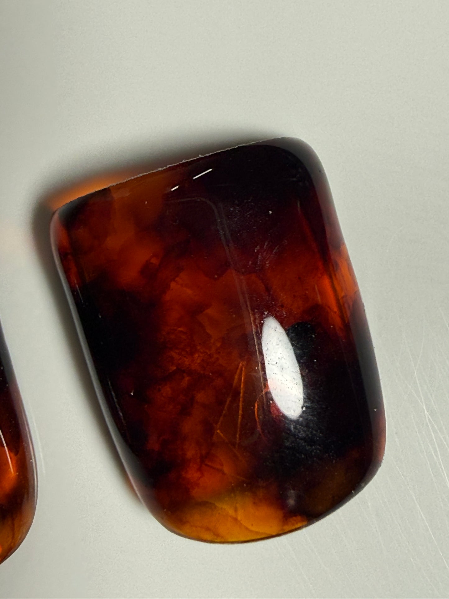 Tortoiseshell Marble Ink Press-On Nails | Handmade Reusable Soft Gel Set