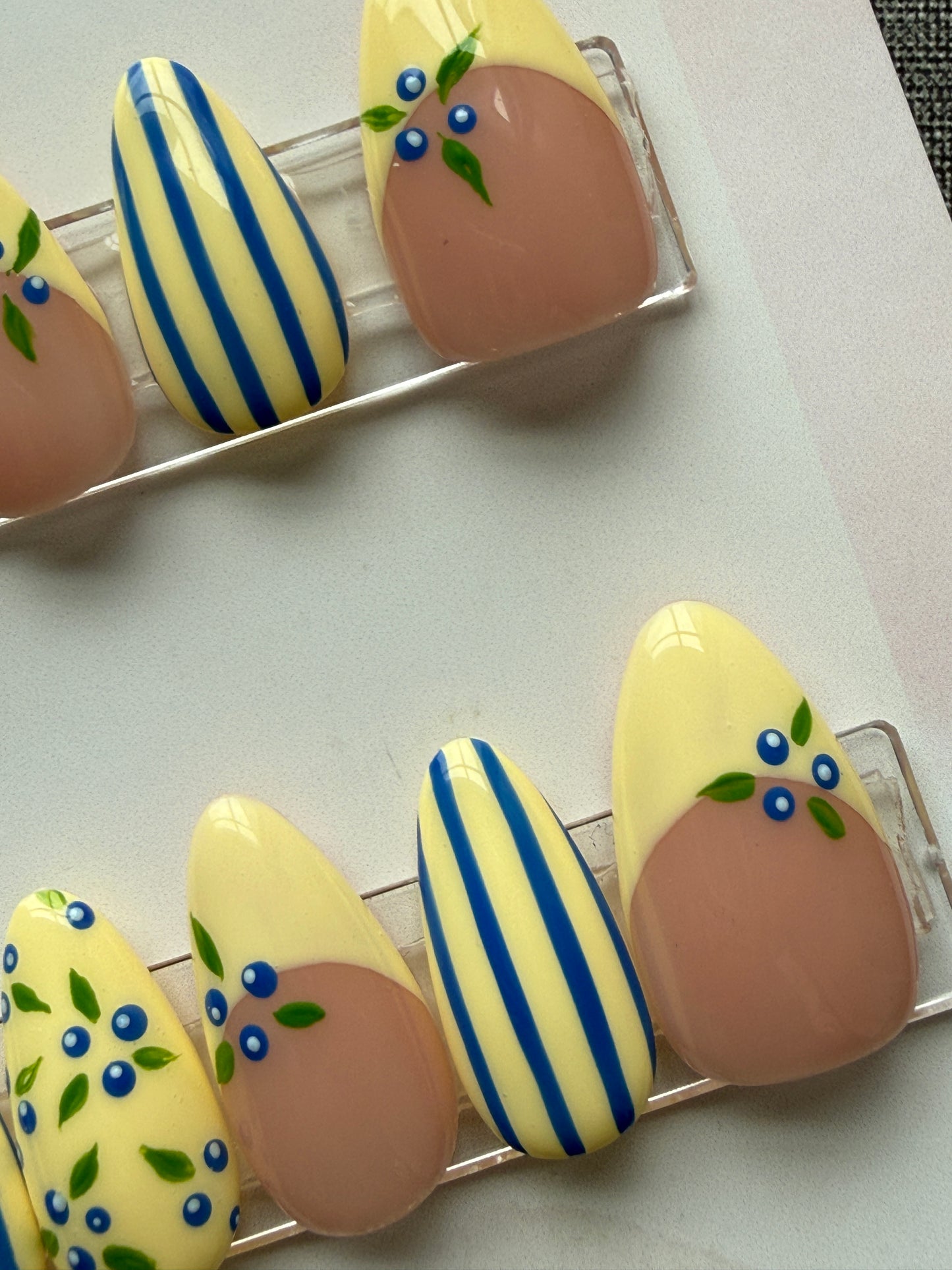 Blueberry Butter | Butter Yellow Blueberry French Tip Press-On Nails