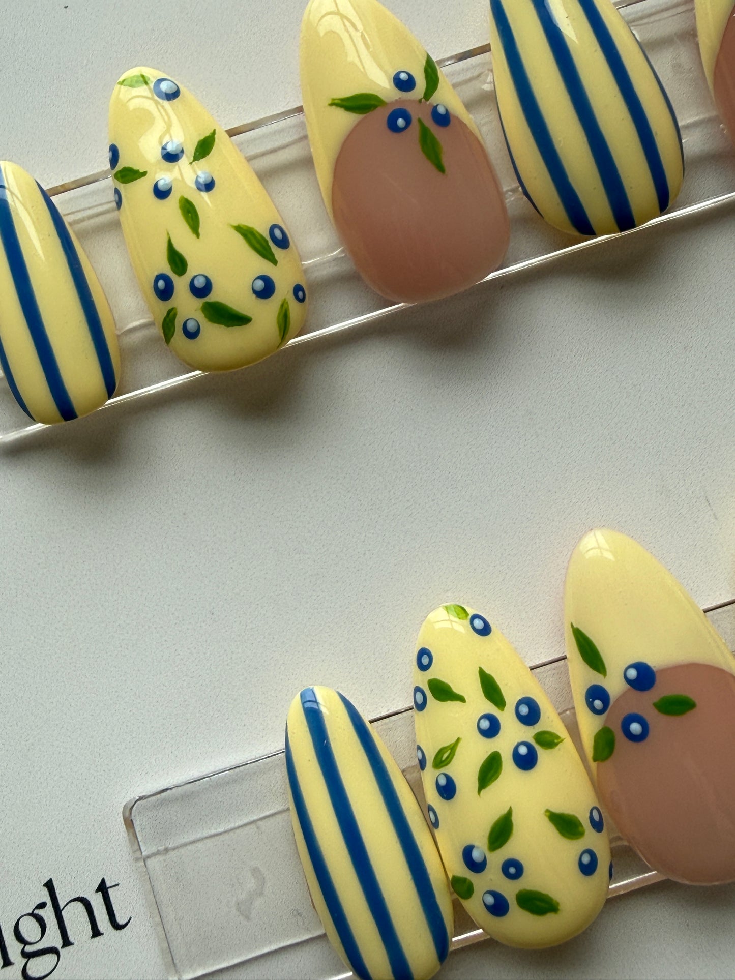 Blueberry Butter | Butter Yellow Blueberry French Tip Press-On Nails