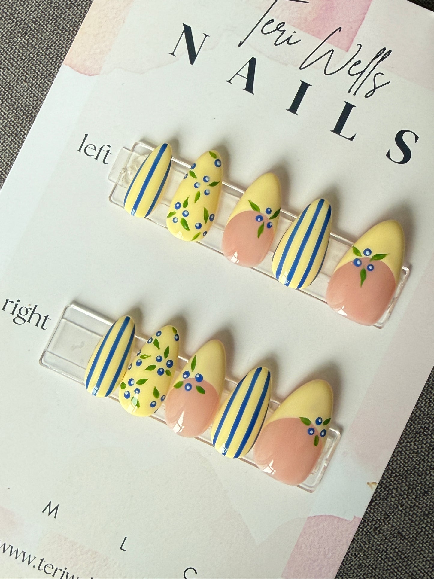 Blueberry Butter | Butter Yellow Blueberry French Tip Press-On Nails