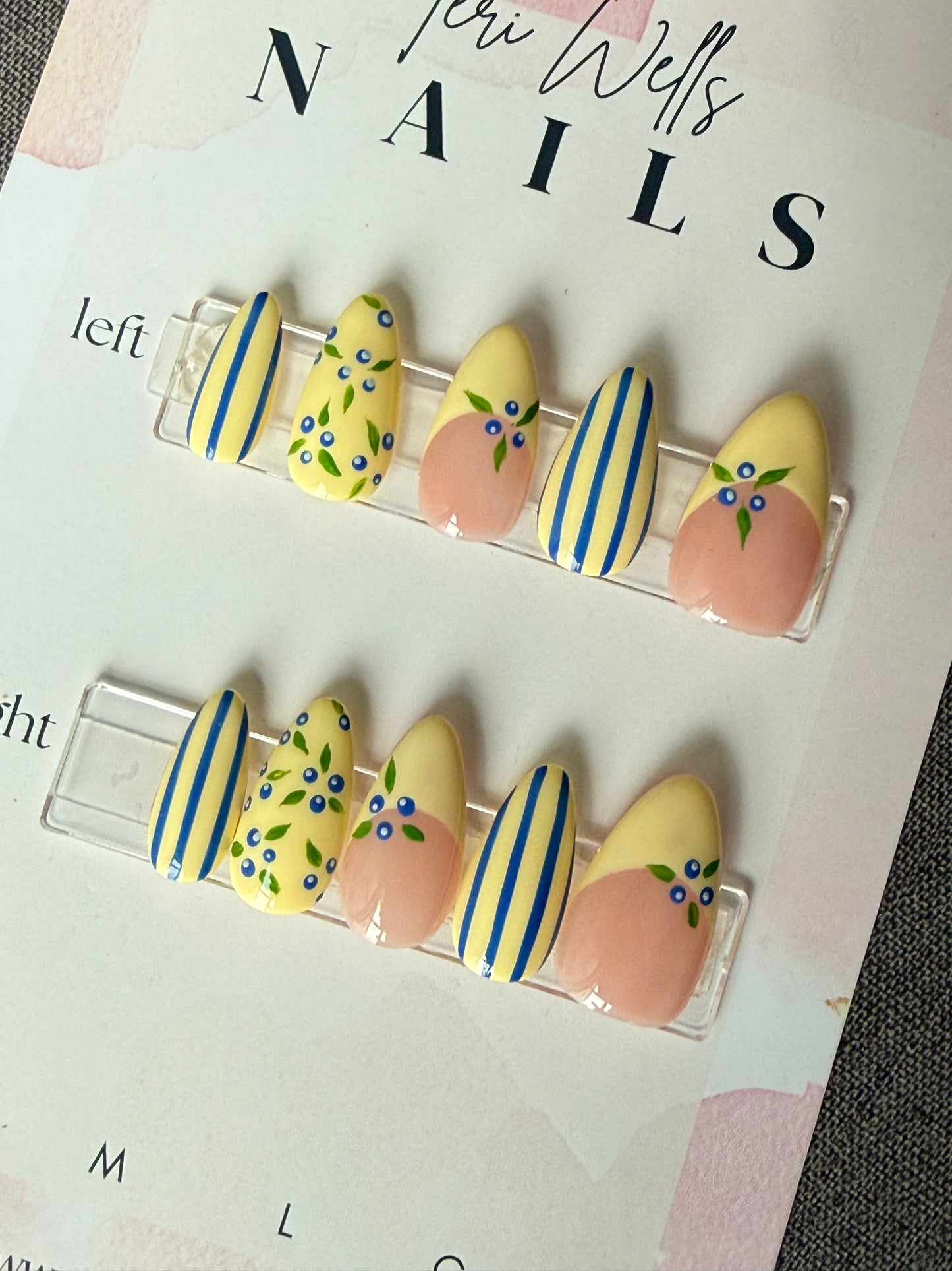 Blueberry Butter | Butter Yellow Blueberry French Tip Press-On Nails