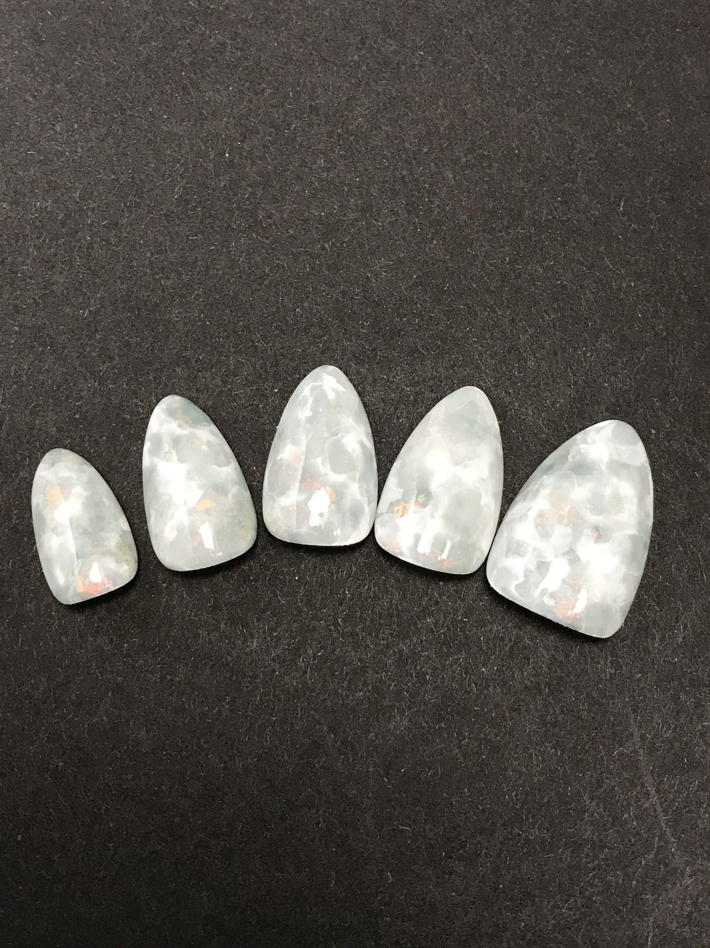 Light Blue-gray marble press on nails (RTS)