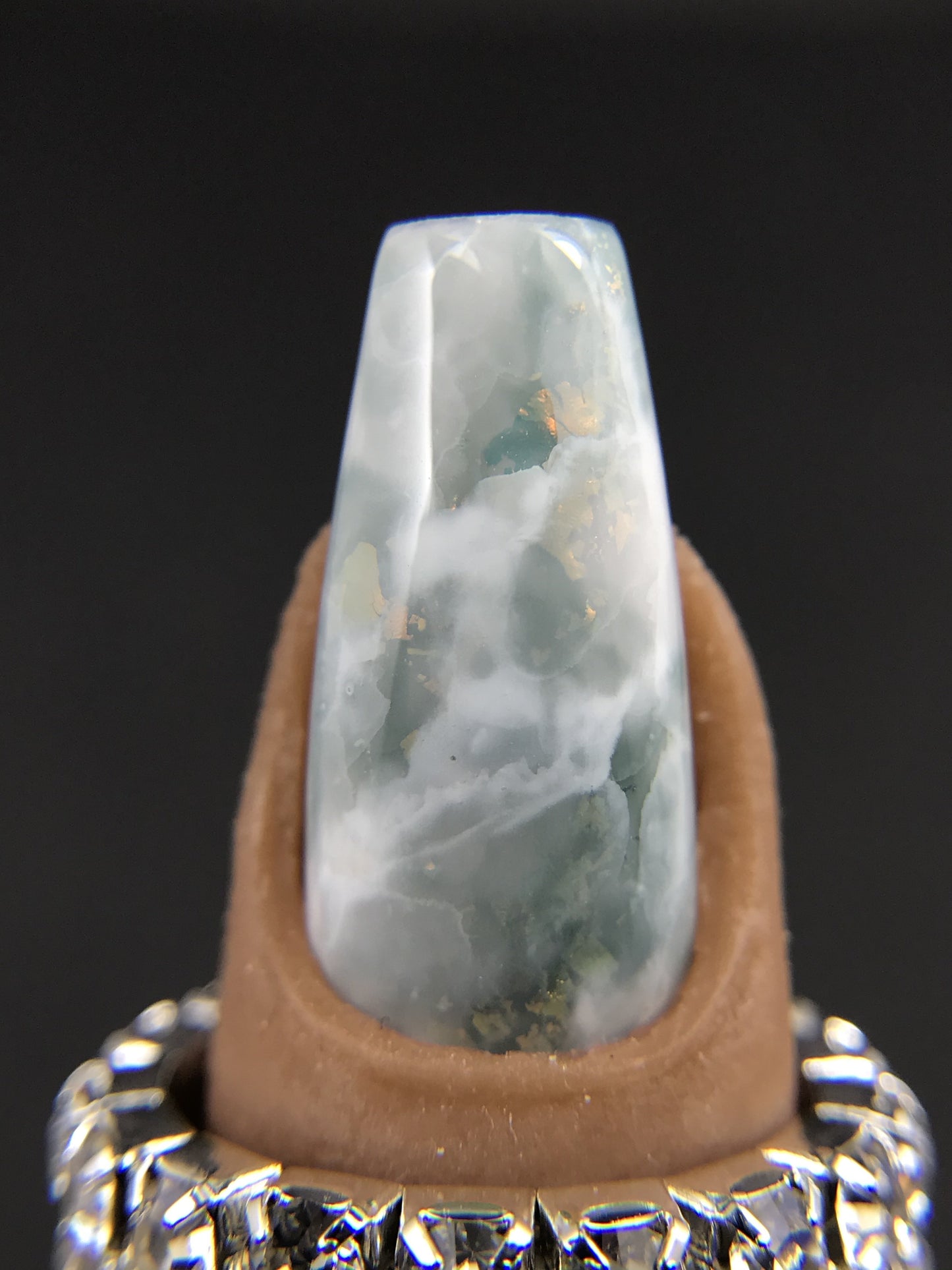 Light Blue-gray marble press on nails (RTS)