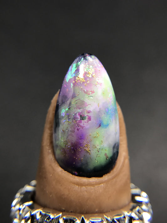 Boulder Opal Marble Nails (RTS)