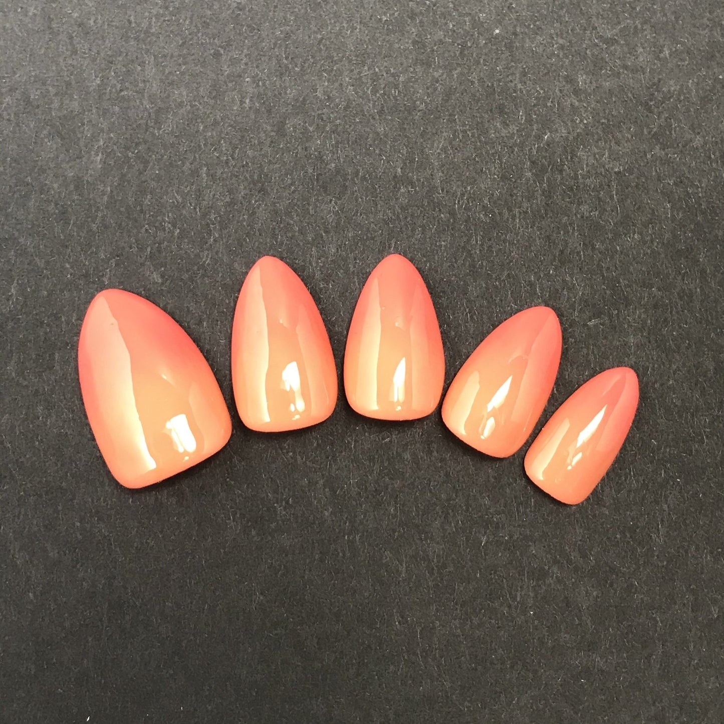 Neon orange to pink ombre summer nails (RTS)