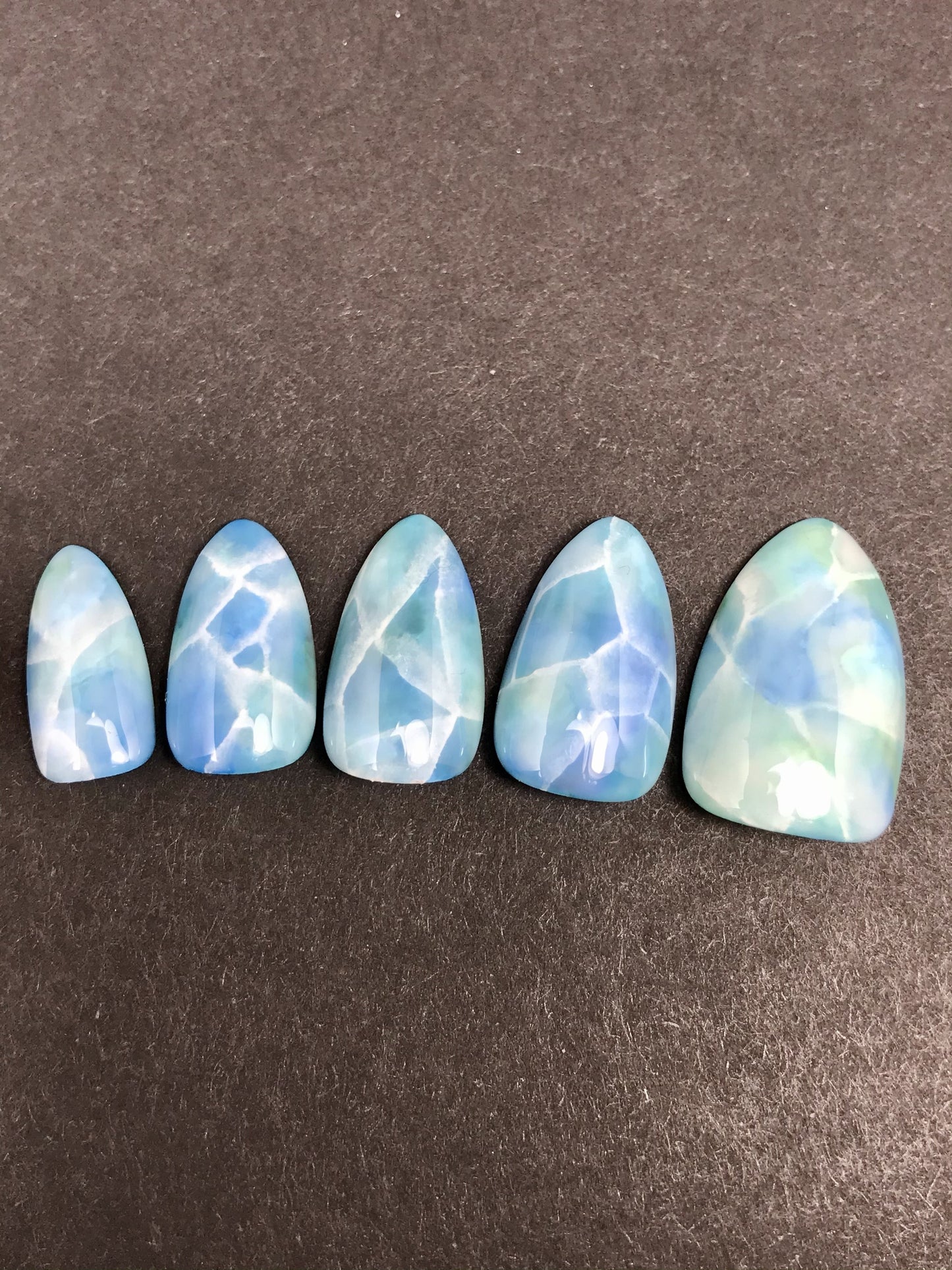 Larimar Stone Press On Nails (RTS)