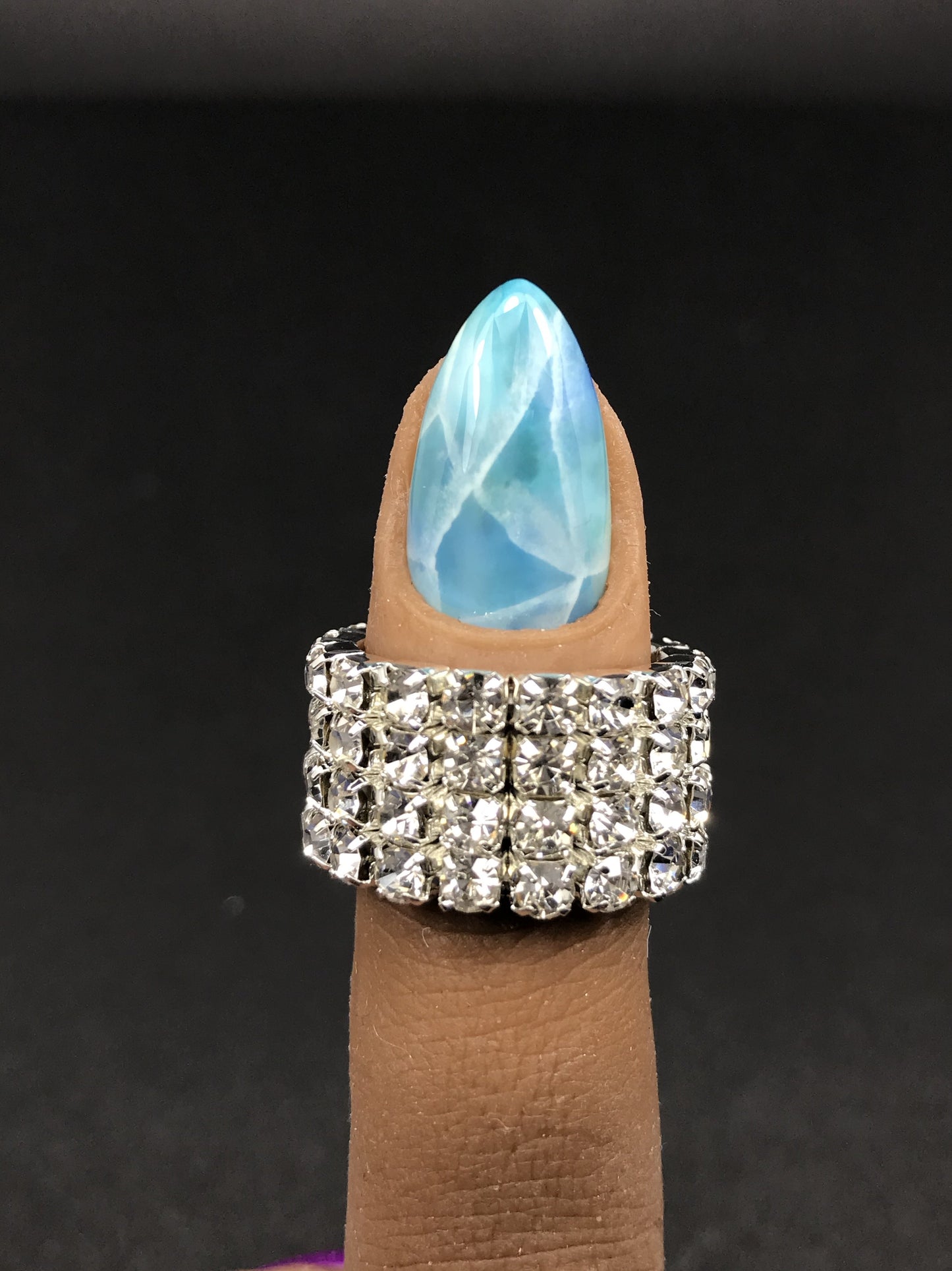 Larimar Stone Press On Nails (RTS)