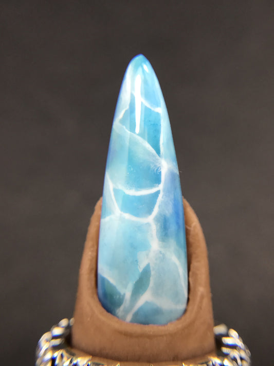 Larimar Stone Press On Nails (RTS)