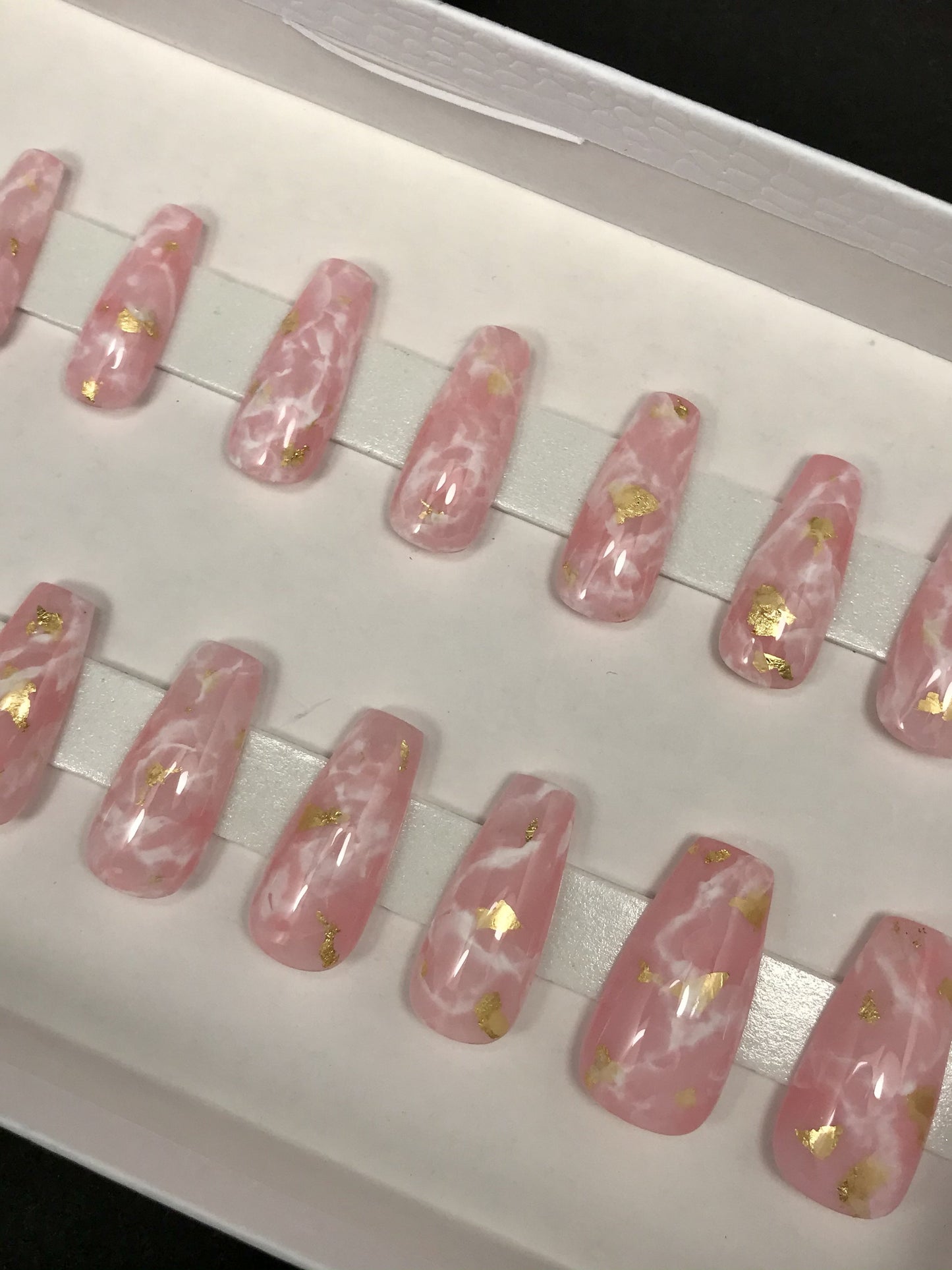 Rose Quartz Crystal Press On Nails (RTS)