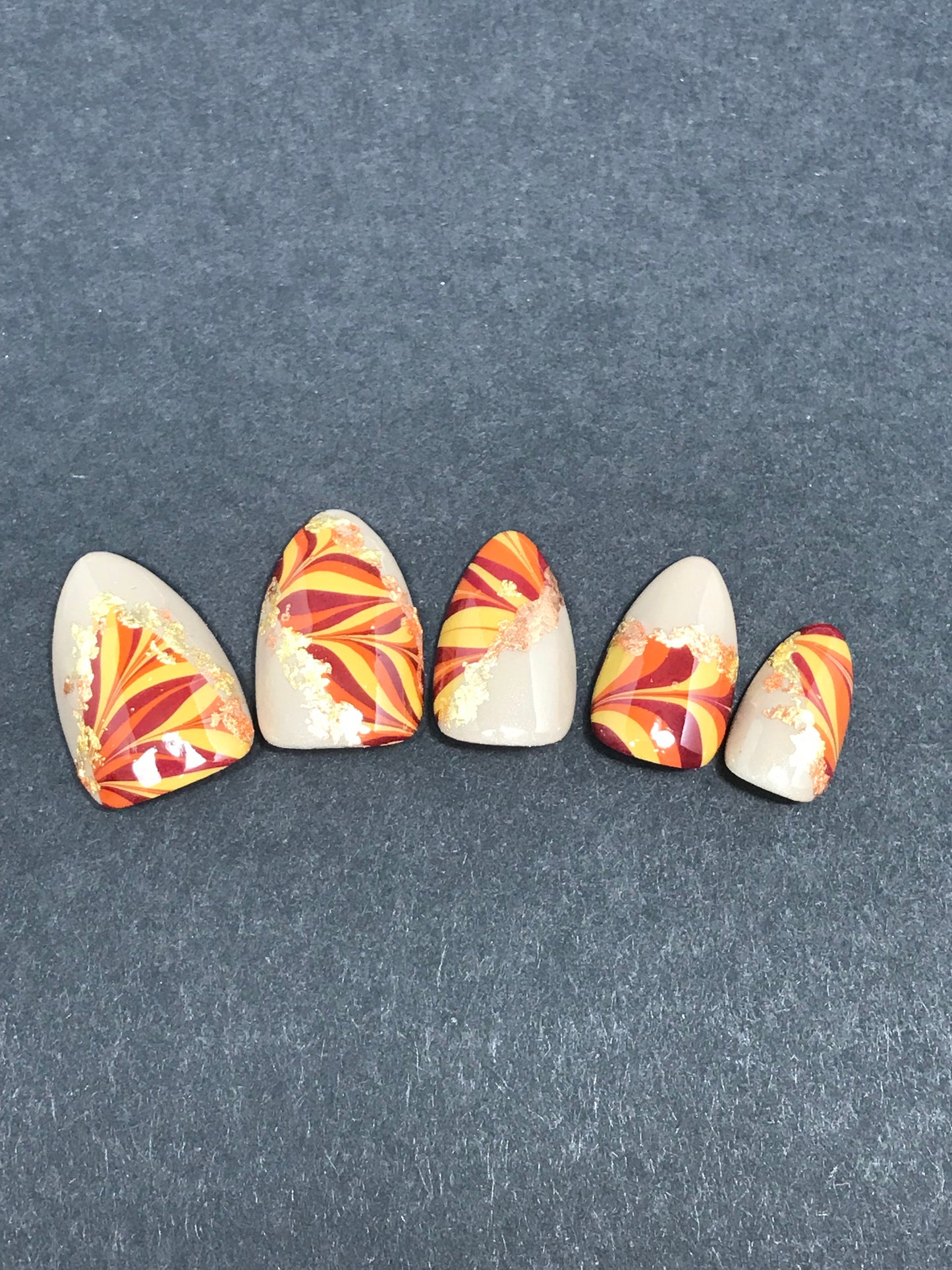 Water Marble Fall Nails (RTS)