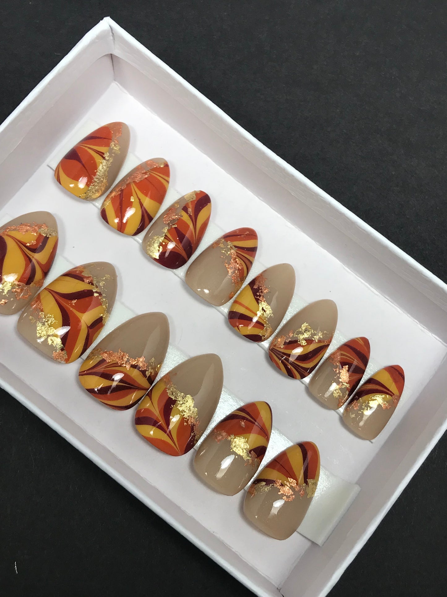 Water Marble Fall Nails (RTS)